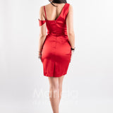 abito ricamato con gonnellone HC7277 ROSSO MARICLA ELEGANCE 