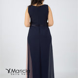 bicolore con ricamo PF100/22 BLU PAOLA FORTI 