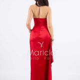 abito lungo paiette cuore HC7459 ROSSO MARICLA ELEGANCE 