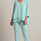 casacca con fascia raso e pantalone LH305 MENTA LUDOVICA HASSLER 