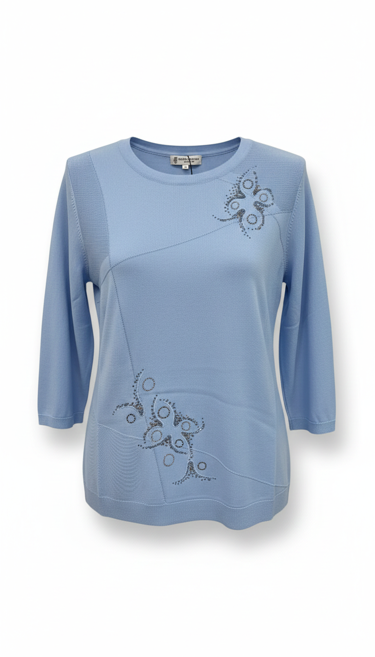 Maglia Strutturata con Ricami Luce CF26294 POLVERE CARLA FERRONI 