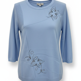 Maglia Strutturata con Ricami Luce CF26294 POLVERE CARLA FERRONI 