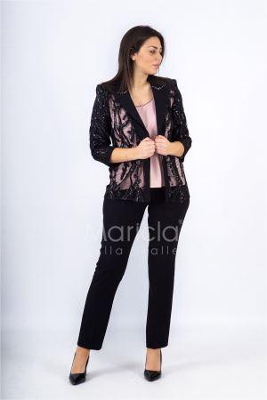 Completo 3 pezzi Ricamato. PF414 NERO PAOLA FORTI 
