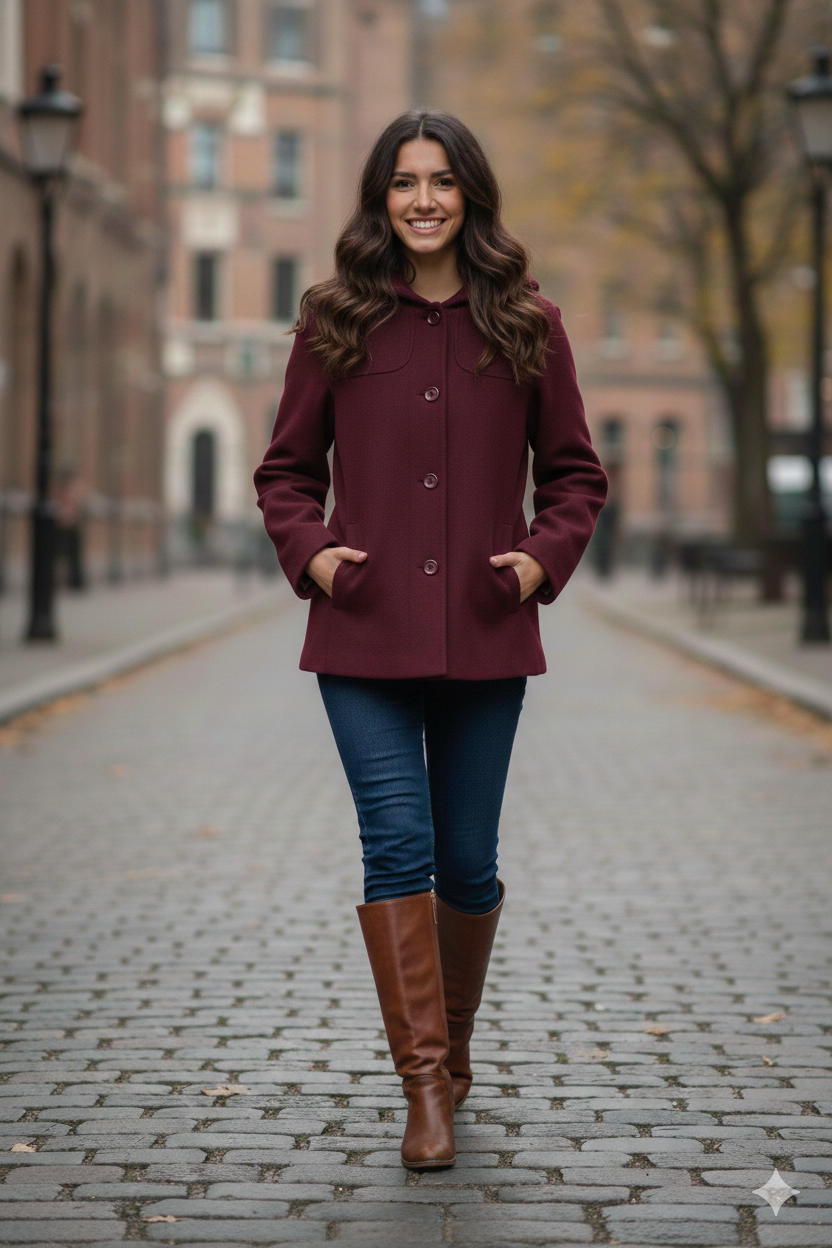 Giaccone medio in panno con cappuccio ARCIERE AMARONE MARICLA 