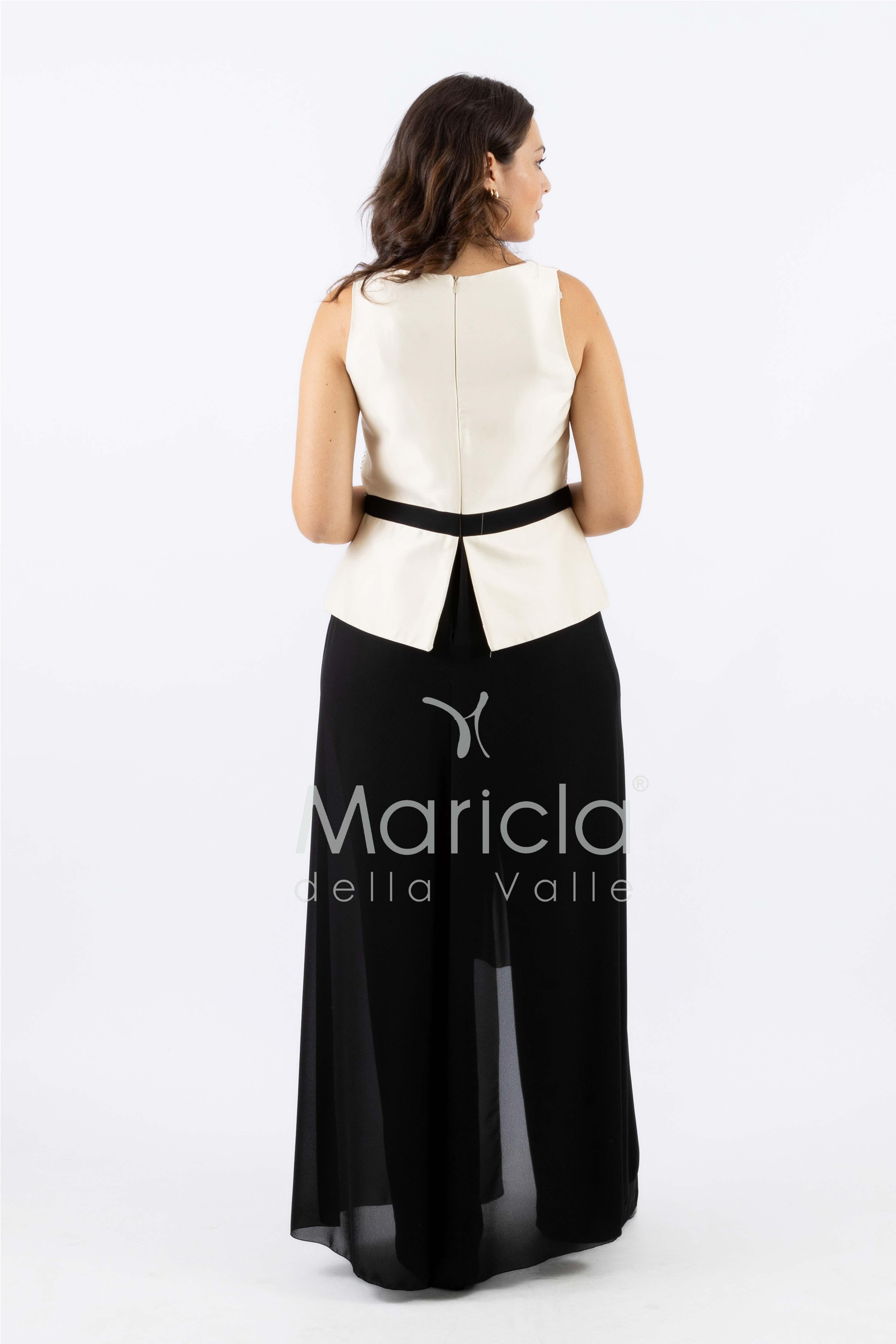 tuta con baschina e strass SH611 NERO SHARON 