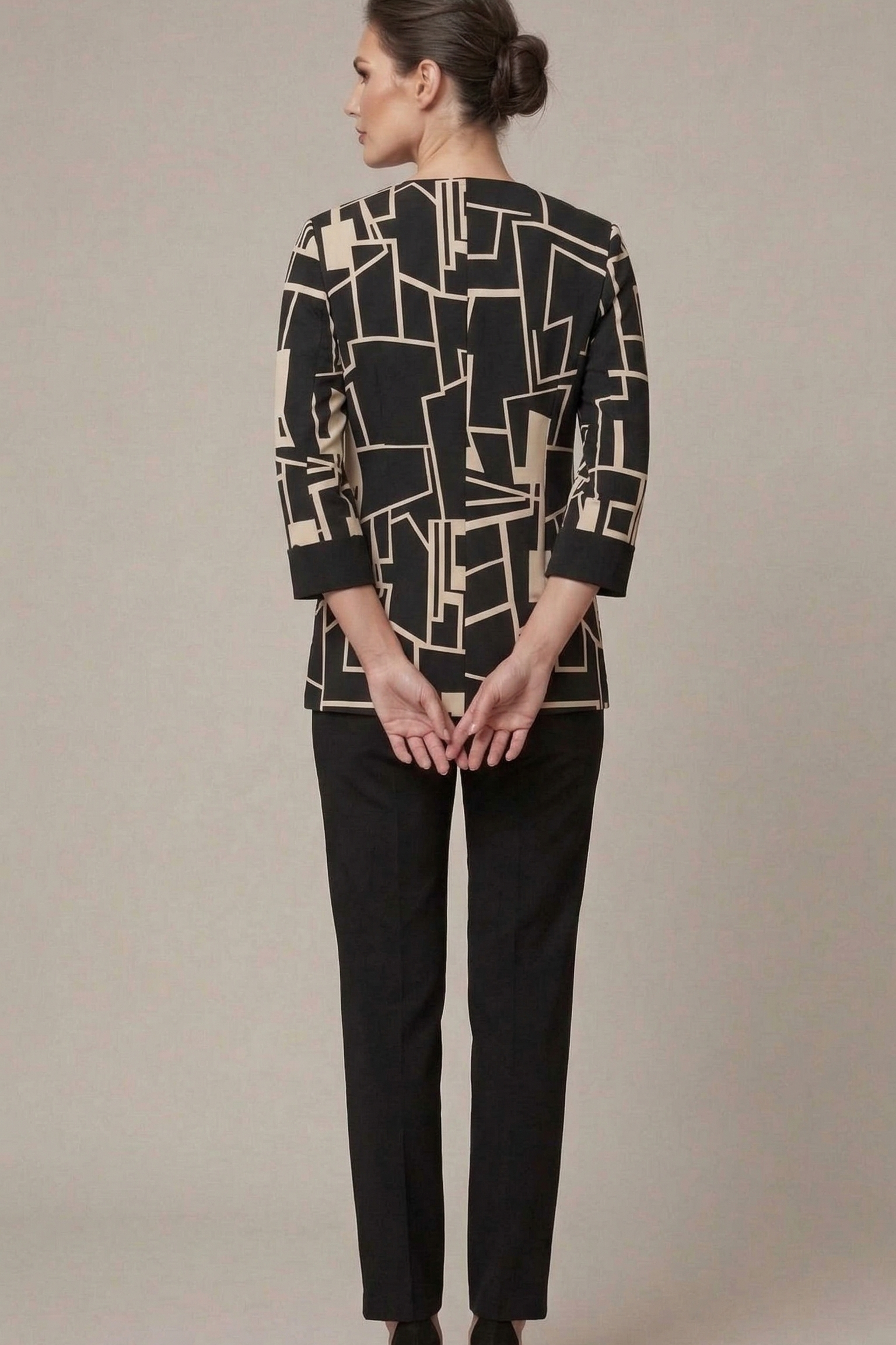 tailleur 3 pz giacca fantasia GRILLO NERO MARICLA 