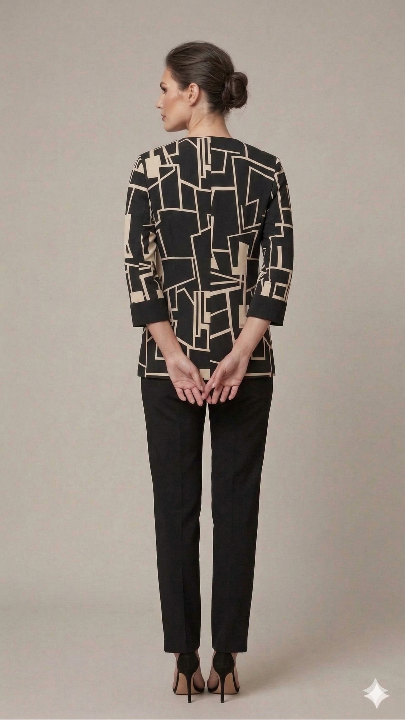 tailleur 3 pz giacca fantasia GRILLO NERO MARICLA 