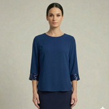 Blusa Elegante con Polsini in Paillettes FFSUSY BLU MARICLA 