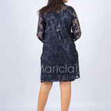 Completo tubino con spolverino PF609 BLU PAOLA FORTI 