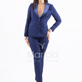 Completo tailleur collo smoking ROMI3872 BLUETTE MARICLA 