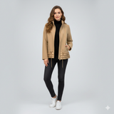 Giubbino spalmato e trapuntato con cappuccio EC2466 BEIGE MARICLA 