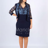 tubino+giacca ric. LH711 BLU LUDOVICA HASSLER 