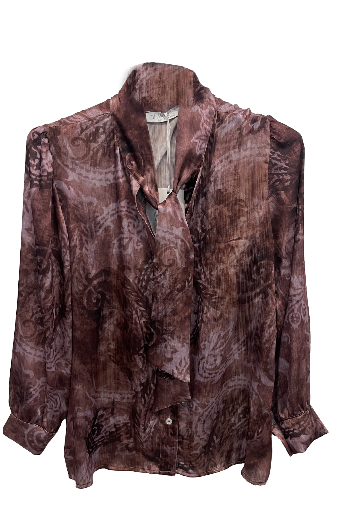 Camicia in fantasia con fiocco GR1376 AMARONE MARICLA 