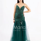 abito toulle e paiette FP881009 VERDE MARICLA ELEGANCE 