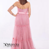 lungo toulle c/cintura AR3095 ROSA MARICLA ELEGANCE 