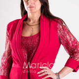 tailleur 3 pz ricamati PF217 FUCSIA PAOLA FORTI 