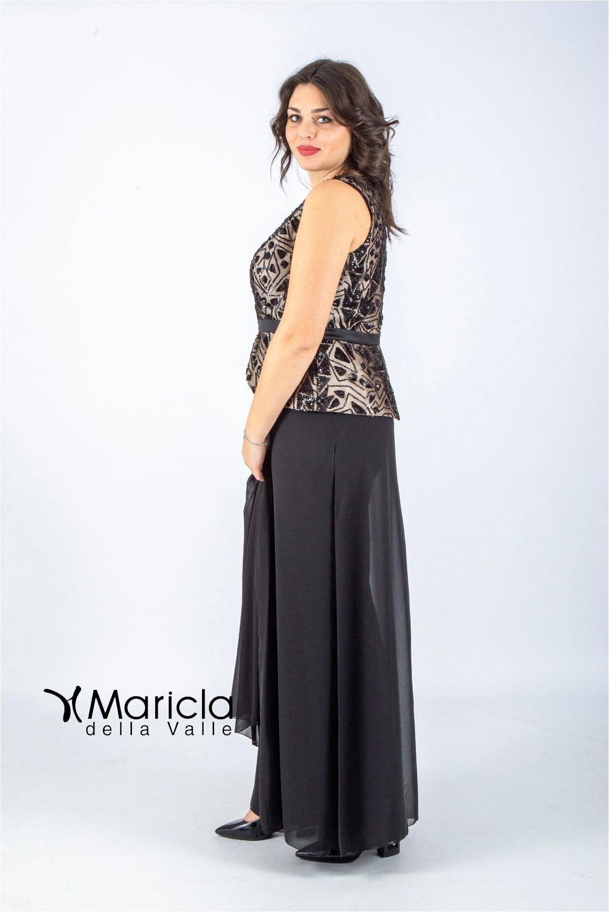 con baschina paiette PF101/22 NERO PAOLA FORTI 