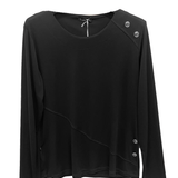 maglia con bottoni oro GR1436 NERO MARICLA 