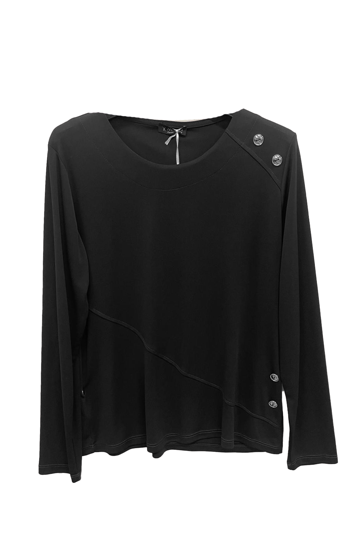 maglia con bottoni oro GR1436 NERO MARICLA 