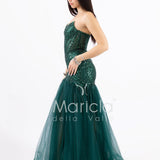 abito toulle e paiette FP881009 VERDE MARICLA ELEGANCE 