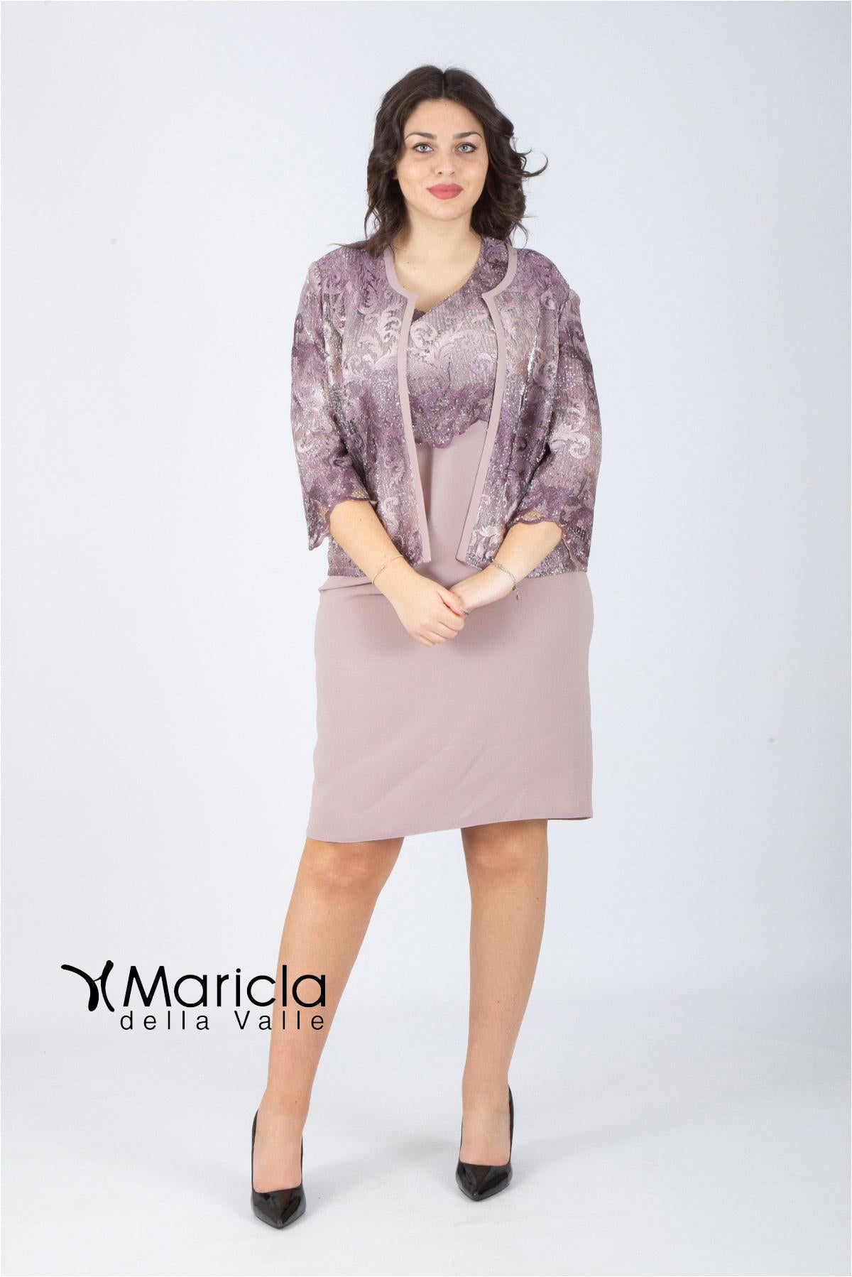tubino con giacca sfumata GU705 MALVA MARICLA ELEGANCE 
