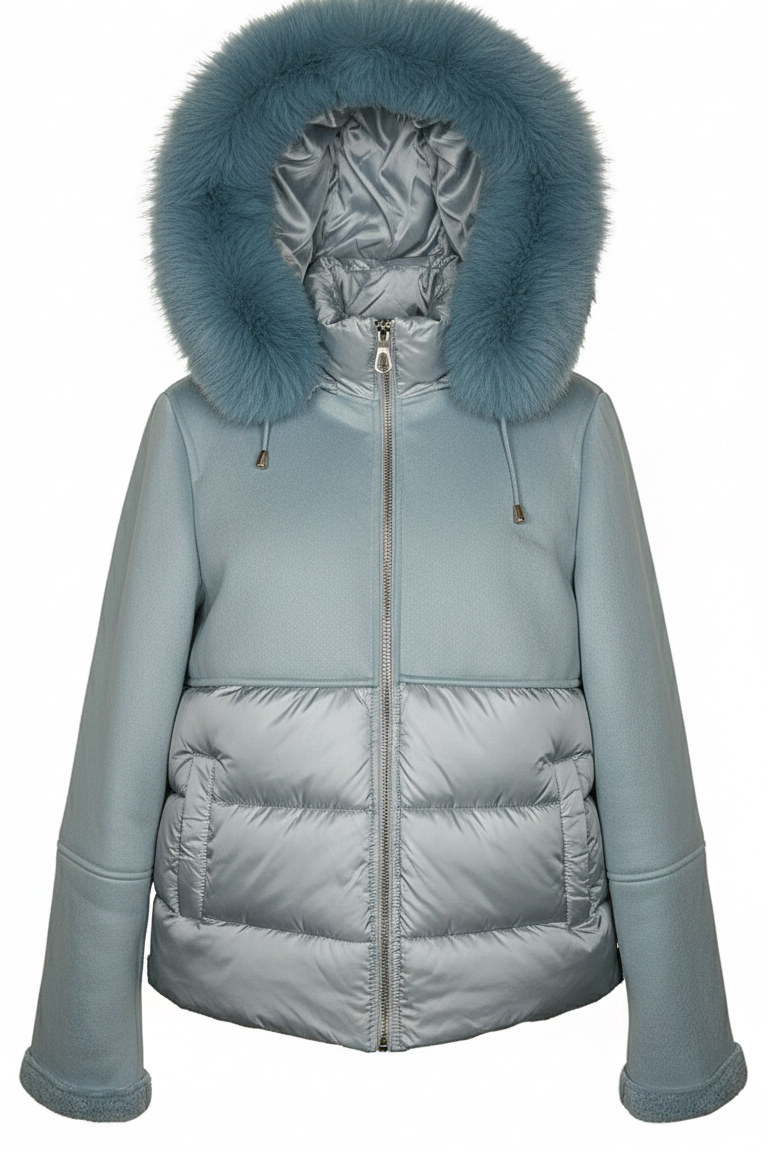 Cappotto Mid-Length "Elegance" con Dettagli Eco-Fur DUE POLVEREE MARICLA 