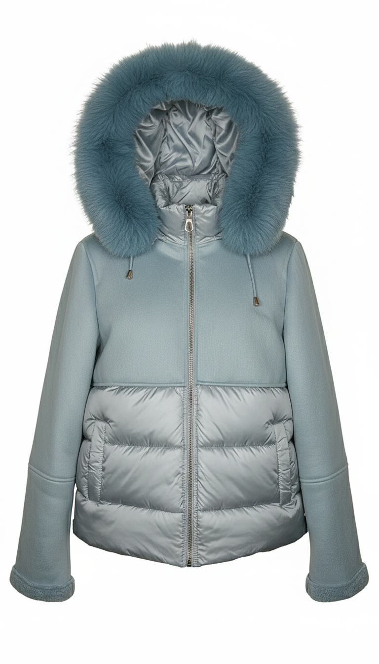 Cappotto Mid-Length "Elegance" con Dettagli Eco-Fur DUE POLVEREE MARICLA 