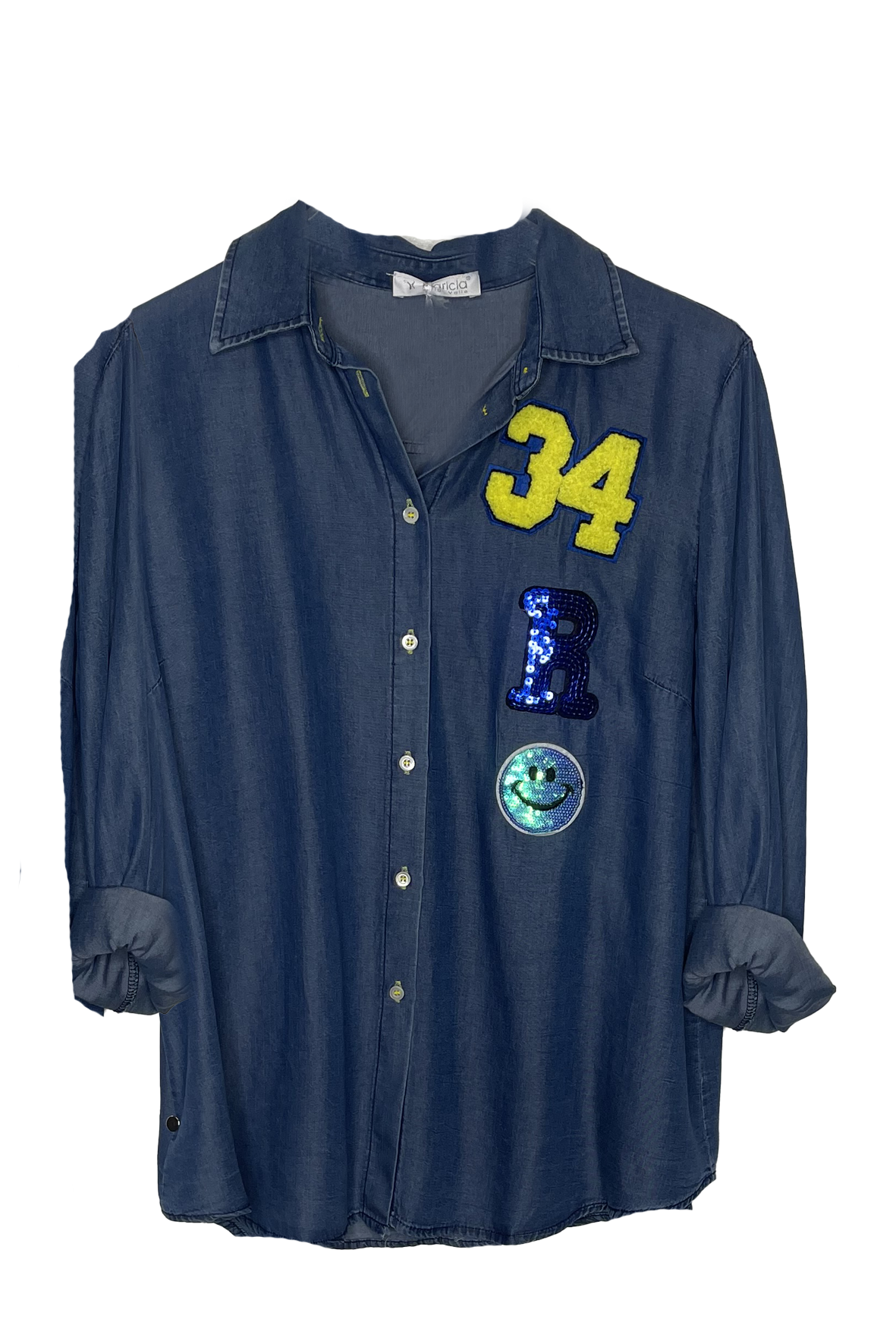 camicia jeans lettere VALE2516 DENIM MARICLA 