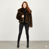 Giaccone ecopelliccia sfumata EC0552 MORO MARICLA 