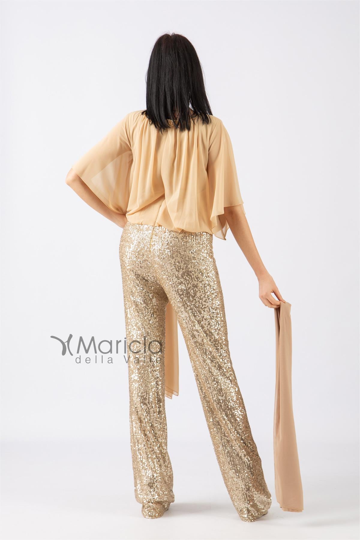 Tuta con pantalone paillettes LDR7 ORO LES DEMOISELLES 
