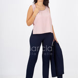 tailleur 3pz ricamo PF400TP BLU PAOLA FORTI 