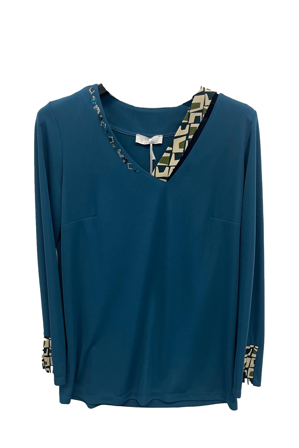 maglia punta con inserto fantasia PER25600 OTTANIO MARICLA 