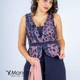con baschina paiette PF101/22 BLU PAOLA FORTI 