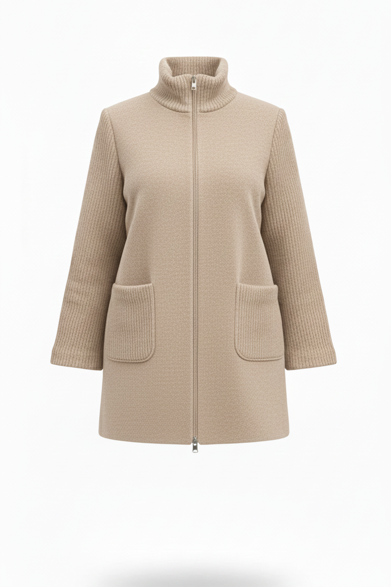 giaccone con lana coste BIGNAMI BEIGE MARICLA 