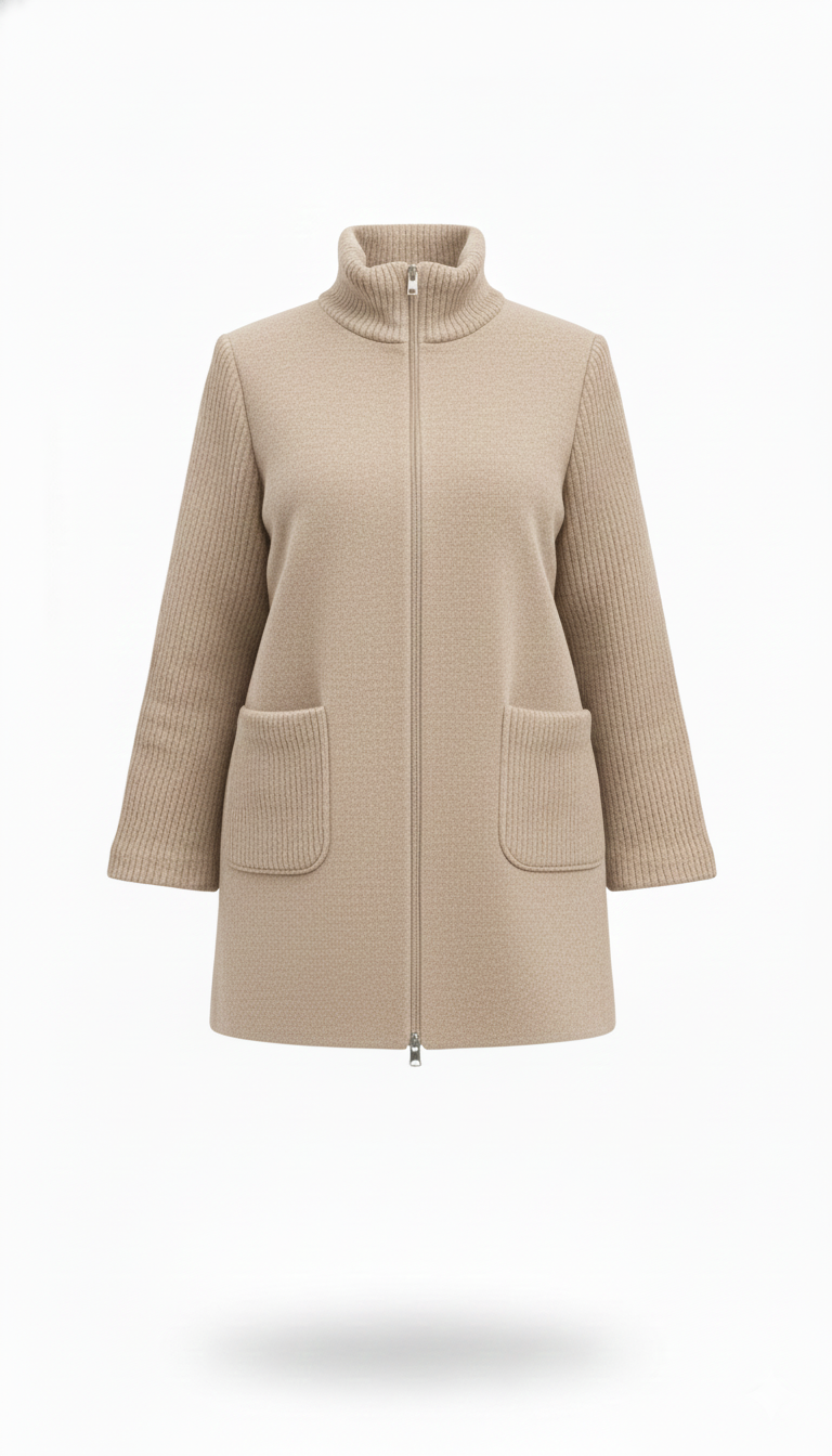 giaccone con lana coste BIGNAMI BEIGE MARICLA 