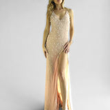 abito con perline e swarovsky ANT92940A NUDE ANTILLE ELEGANCE 