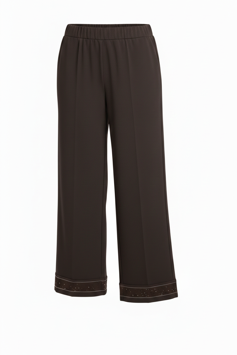 pantalone fluido con piegone strass FFTITTY MORO MARICLA 