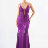 abito sirena corpetto ricamato ANT20412XJ ORCHIDEA ANTILLE ELEGANCE 