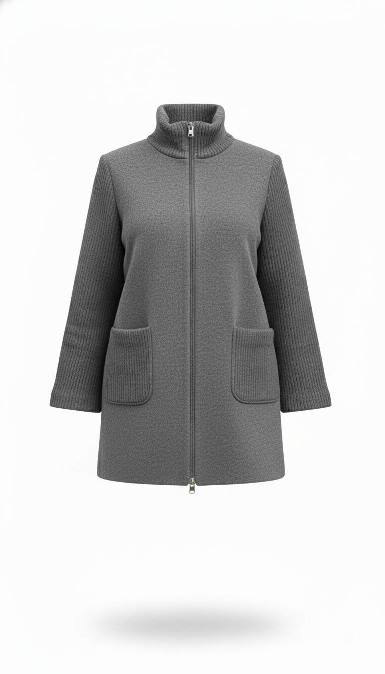 giaccone con lana coste BIGNAMI GRIGIO MARICLA 