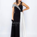lungo bicol.lato strass PF601 NERO PAOLA FORTI 
