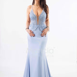 abito sirena corpetto ricamato ANT20412XJ POLVERE ANTILLE ELEGANCE 