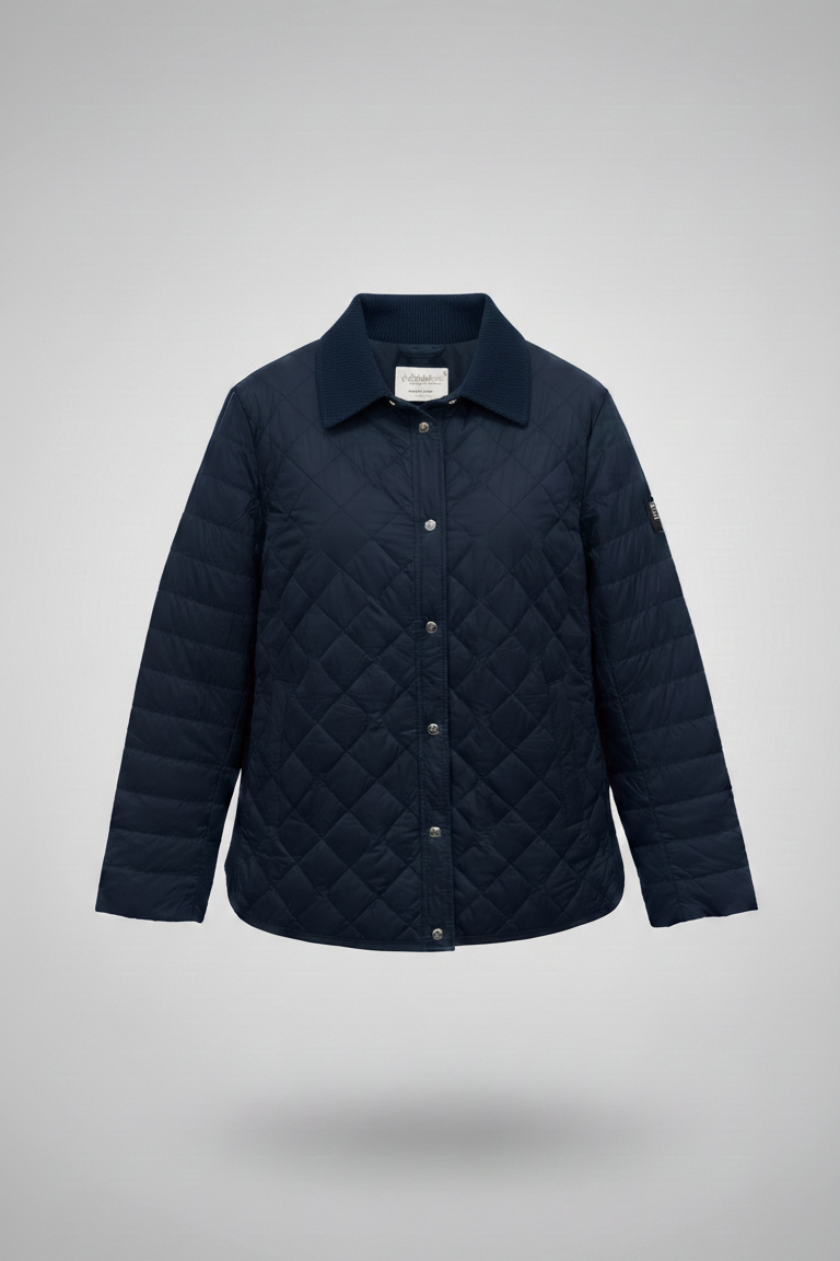 Giacca trapunta con collo in velluto EC2467 BLU MARICLA 