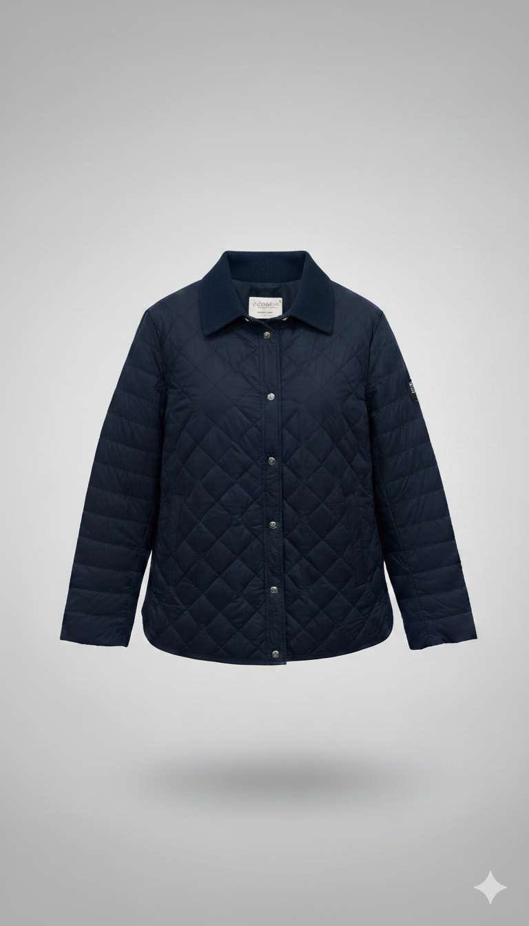 Giacca trapunta con collo in velluto EC2467 BLU MARICLA 