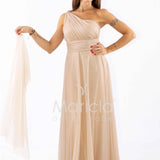 abito monospalla glitter FI7015 ORO MARICLA ELEGANCE 