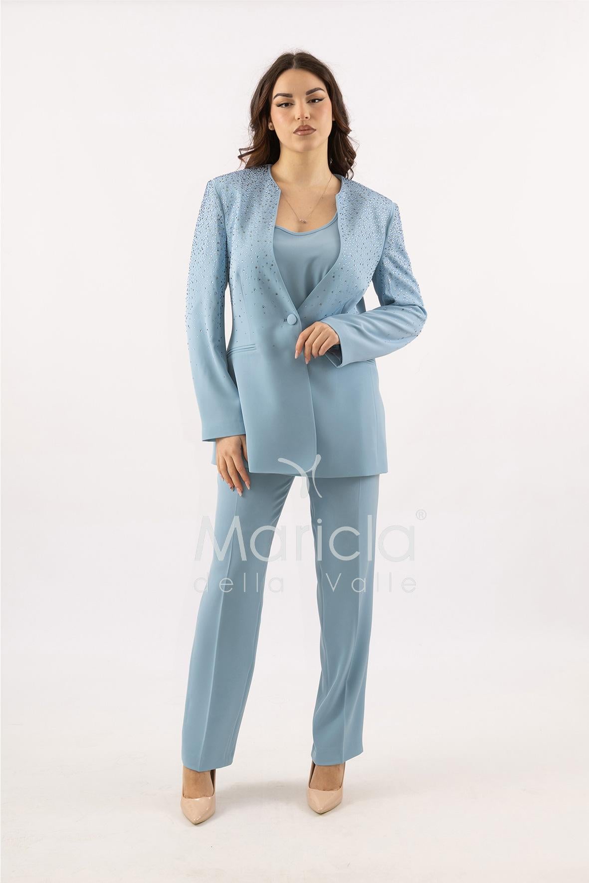 Tailleur Completo 3 pezzi in strass SH728TP POLVERE SHARON 