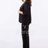 tailleur strass onda collo PF2180 NERO PAOLA FORTI 