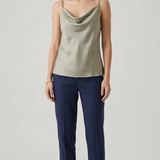 Top Fluido in Satin con bretelle a catena DB10939 ORIGANO MARICLA 