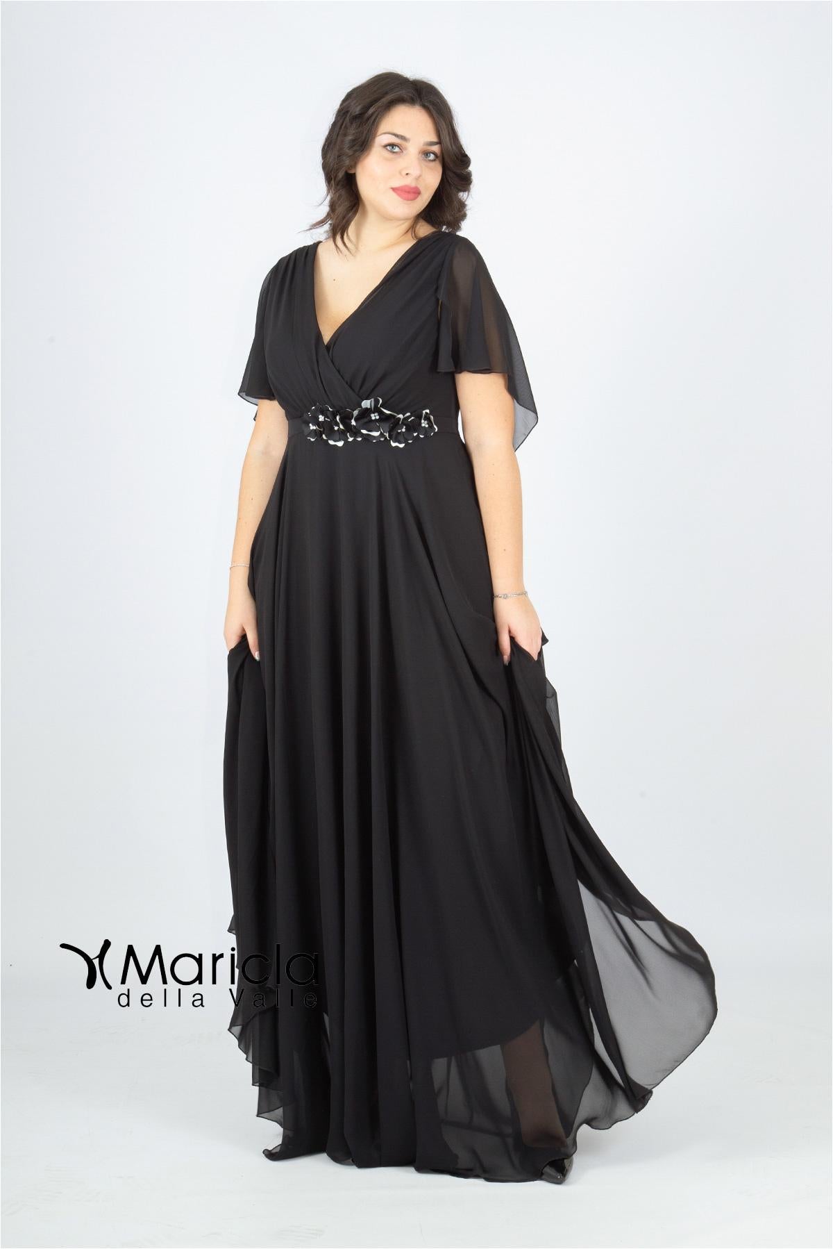 impero con fiore in vita PF216 NERO PAOLA FORTI 