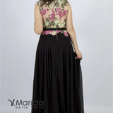 Abito con corpetto ricamo ANT19012DX NERO ANTILLE ELEGANCE 