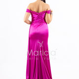 Abito lungo scollo omerale JC35274 FUCSIA MARICLA ELEGANCE 